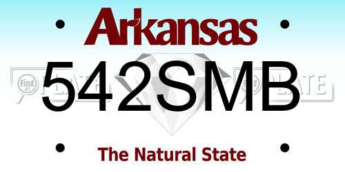 542SMB Arkansas License Plate