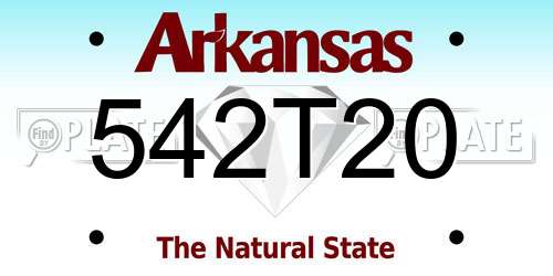 542T20 Arkansas License Plate