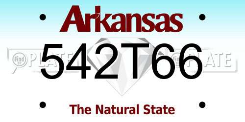 542T66 Arkansas License Plate