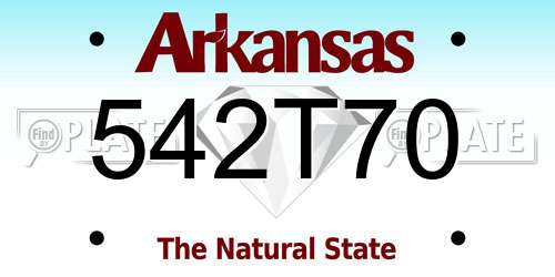 542T70 Arkansas License Plate