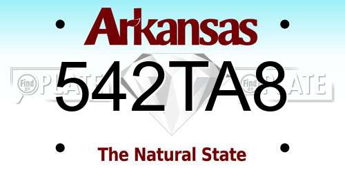 542TA8 Arkansas License Plate