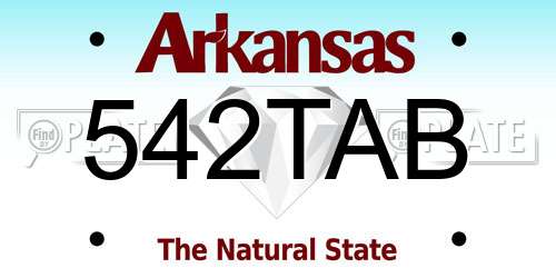 542TAB Arkansas License Plate