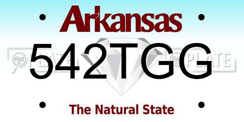 542TGG Arkansas License Plate