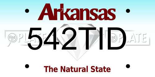 542TID Arkansas License Plate