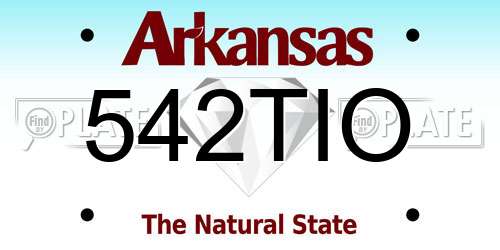 542TIO Arkansas License Plate