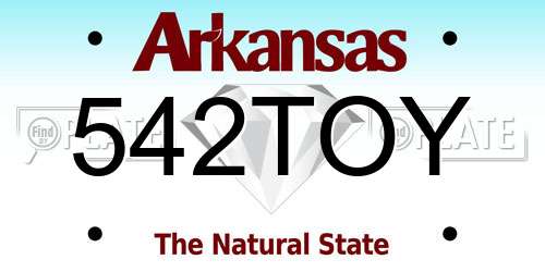 542TOY Arkansas License Plate