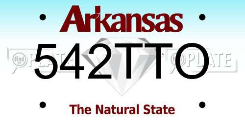 542TTO Arkansas License Plate