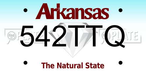 542TTQ Arkansas License Plate