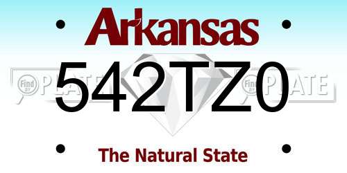 542TZ0 Arkansas License Plate