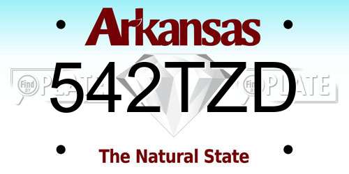 542TZD Arkansas License Plate