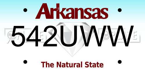 542UWW Arkansas License Plate