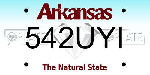 542UYI Arkansas License Plate