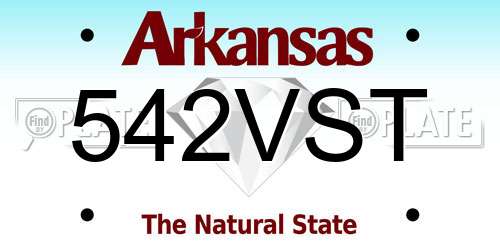 542VST Arkansas License Plate
