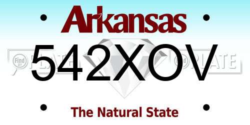 542XOV Arkansas License Plate