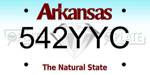 542YYC Arkansas License Plate