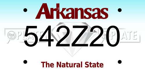 542Z20 Arkansas License Plate