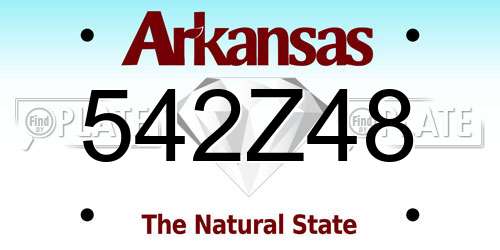 542Z48 Arkansas License Plate
