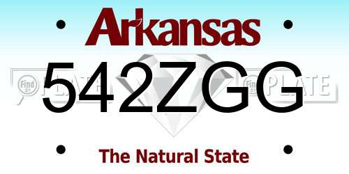 542ZGG Arkansas License Plate