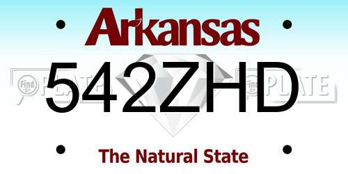 542ZHD Arkansas License Plate
