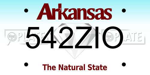 542ZIO Arkansas License Plate