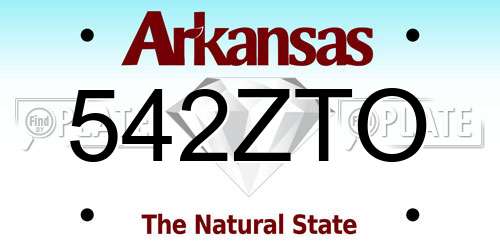 542ZTO Arkansas License Plate