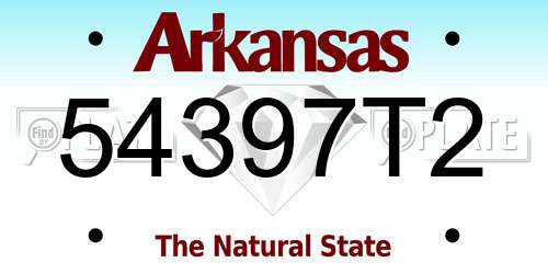 54397T2 Arkansas License Plate