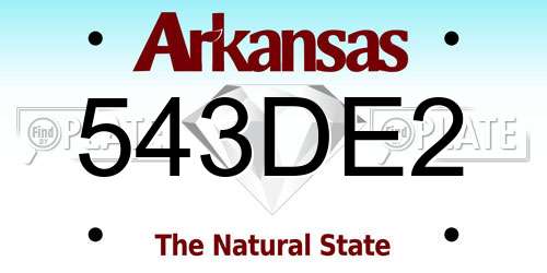 543DE2 Arkansas License Plate