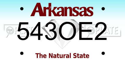 543OE2 Arkansas License Plate