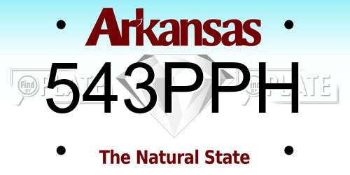 543PPH Arkansas License Plate