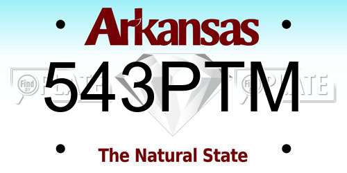 543PTM Arkansas License Plate