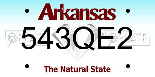 543QE2 Arkansas License Plate