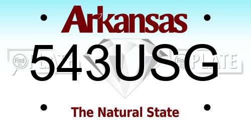 543USG Arkansas License Plate