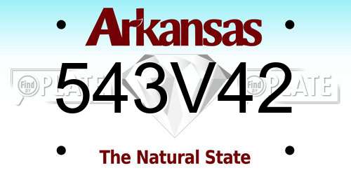 543V42 Arkansas License Plate
