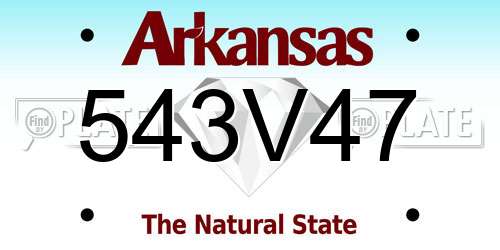 543V47 Arkansas License Plate