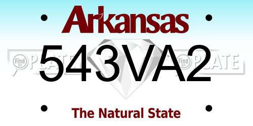 543VA2 Arkansas License Plate