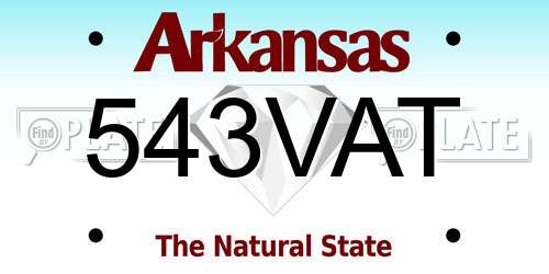 543VAT Arkansas License Plate