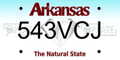 543VCJ Arkansas License Plate
