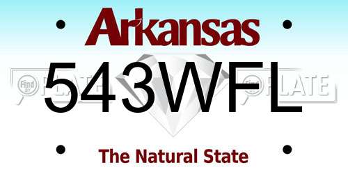 543WFL Arkansas License Plate