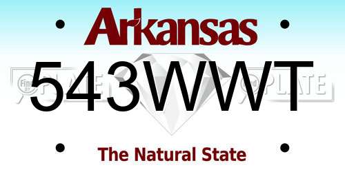 543WWT Arkansas License Plate