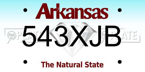543XJB Arkansas License Plate