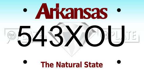 543XOU Arkansas License Plate