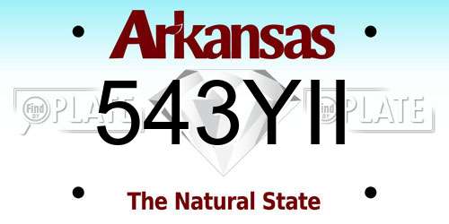 543YII Arkansas License Plate