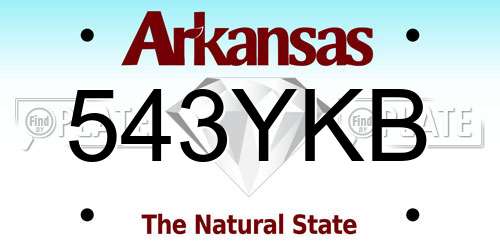 543YKB Arkansas License Plate