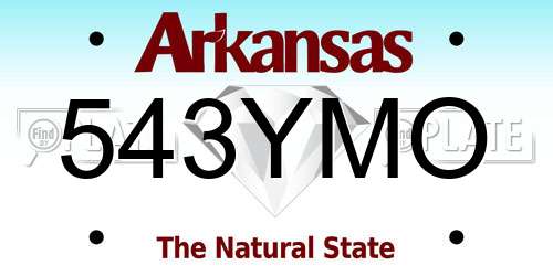 543YMO Arkansas License Plate