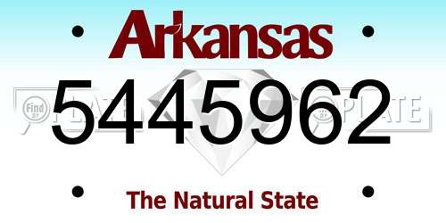 5445962 Arkansas License Plate