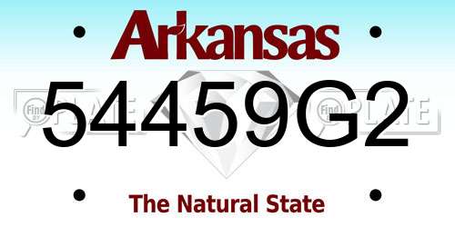 54459G2 Arkansas License Plate