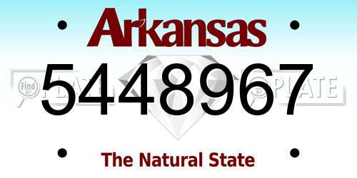5448967 Arkansas License Plate