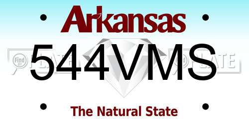 544VMS Arkansas License Plate