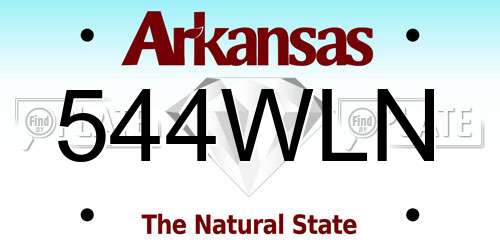 544WLN Arkansas License Plate