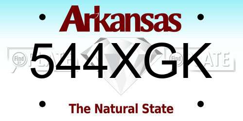544XGK Arkansas License Plate